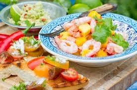 Ensalada de camarón y mango de 195 36 Kcal Receta fácil en la app Avena