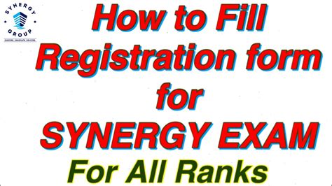 How To Fill Registration Form For Synergy Exam Step By Step Guidance