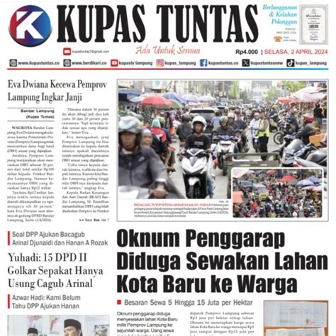 Kupas Tuntas Surat Kabar Harian Kupas Tuntas Edisi Selasa 02 April 2024