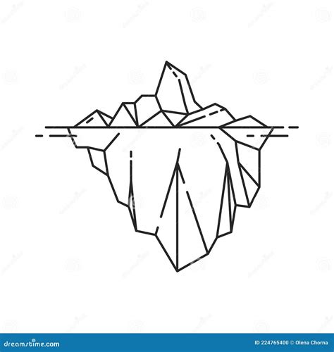 Iceberg Icon in Outline Style. Vector Illustration. Stock Vector ...