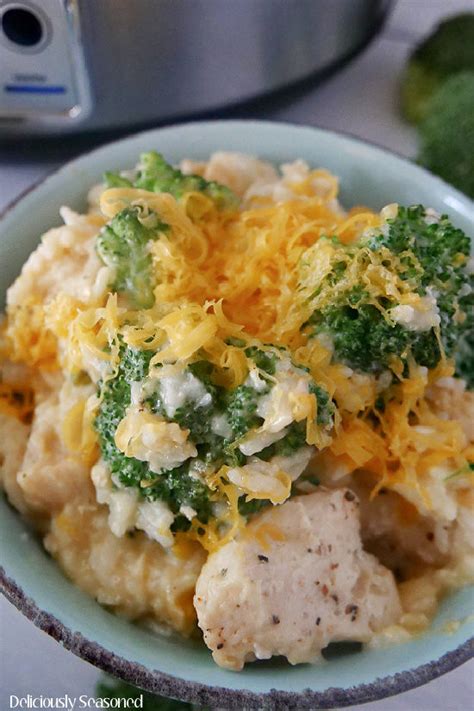 Crockpot Chicken Broccoli and Rice - Deliciously Seasoned