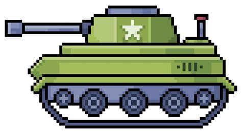 Vector De Veh Culo De Tanque De Batalla De Pixel Art Para Juego De