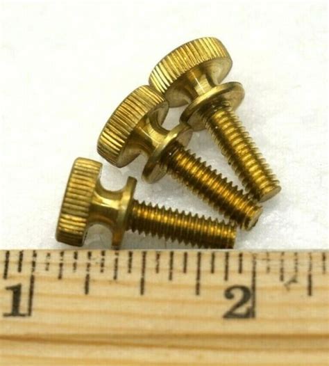 Lot Of Brass Knurled Head Thumb Screw W Flared Shoulder Thread