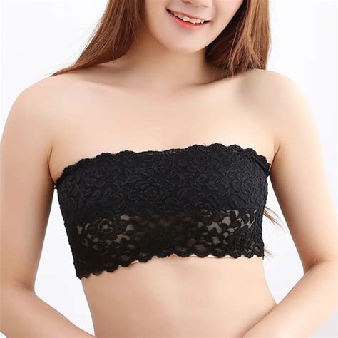 Women Strapless Lace Camisole Backless Bra Bandeau Slim Sexy Tube Tops