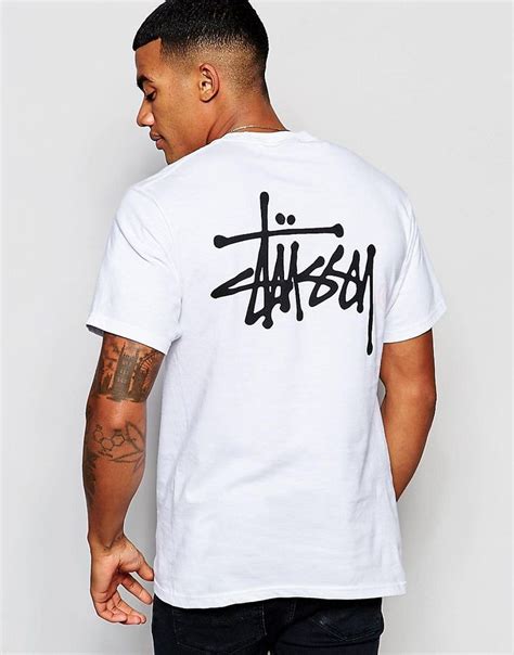 Stussy T Shirt With Logo Back Print Mens Tshirts Stussy T Shirt