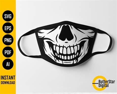 Vampire Skull Face Mask SVG Skeleton Monster Facemask Etsy