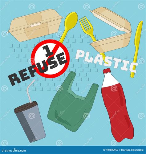 Refuse 1use Plastic stock vector. Illustration of save - 187820963