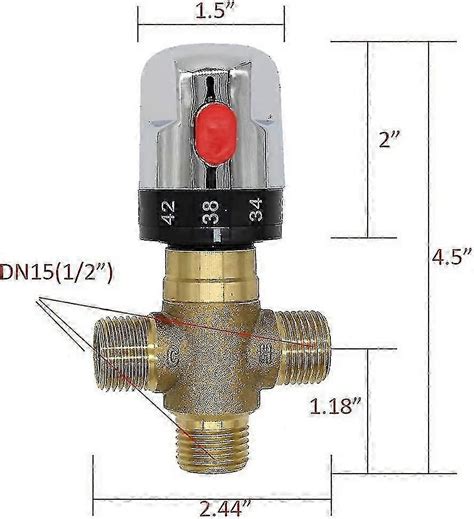 Brass Copper Mixing Hot Cold Water Thermostatic Mixer Tap Shower Valve Solar Water Heater Happy