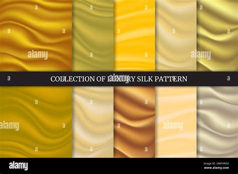 Set Of Luxury Satin And Silk Cloth Fabric Crease Background And Texture