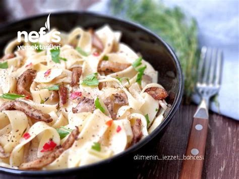 Mantarlı Fettuccine Makarna Videolu Nefis Yemek Tarifleri