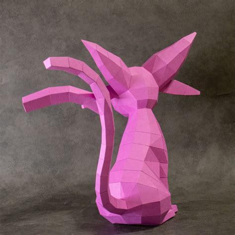 Pokemon Espeon PDF SVG Papercraft DIY Pepakura Origami Etsy Hong Kong