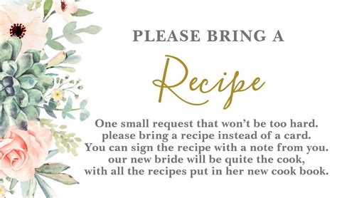 Succulents Bridal Shower Recipe Card Request Zazzle Bridal Shower