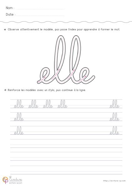 Pdf Fiche Decriture Cursive Gs A Imprimer Apprendre A Ecrire En Cursive