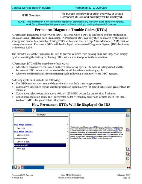 Pdf Permanent Diagnostic Trouble Codes Dtcs Dtc Overview Permanent