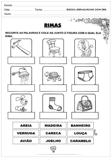 Atividades Rimas Para Imprimir Educa O