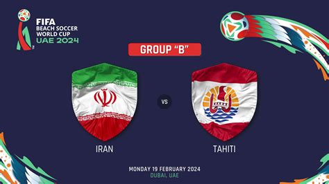 Iran Vs Tahiti Match 2024 Fifa Beach Soccer World Cup In Uae Schedule Intro Video 3d Rendering