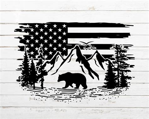 Mountain Svg Bear Svg Nature Svg Flag Svg Camping Svg Etsy