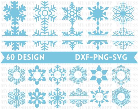 Snowflakes Bundle Flake Winter Svg Christmas Svg Winter Svg Christmas Snowflake Svg