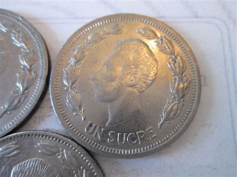 Set Coins Un Sucre Vintage Ecuador Coin Copper Nickel