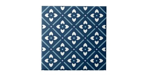 Blue and White Moroccan Patterned Tile | Zazzle