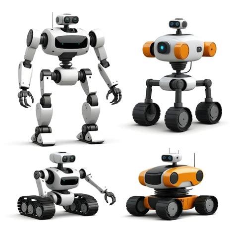 Cuatro Robots Diferentes Se Muestran Con Uno Que Dice Robot Vector