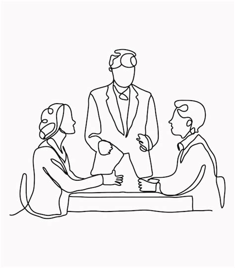 Continuous Line Drawing Two Business Men Shaking Hands Line Drawing