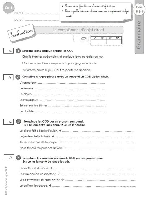 Cm Evaluation Le Cod Complement D Objet Direct Artofit