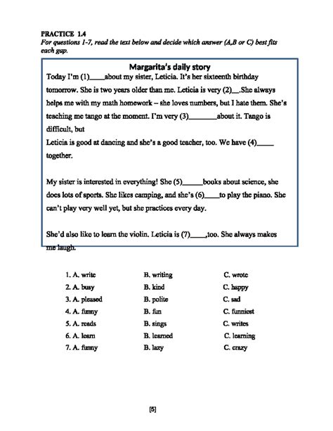 Reading Practice A2 TIN PRACTICE 1 For Questions Read The Text Below