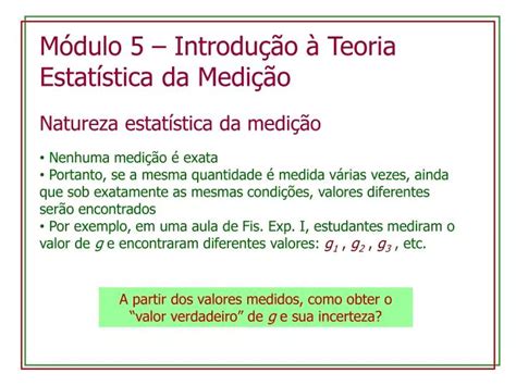 Ppt M Dulo Introdu O Teoria Estat Stica Da Medi O Powerpoint