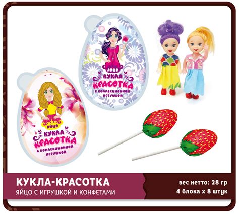Купить Пластиковое яйцо с десертом "Кукла красотка" 4*8*15г оптом ...