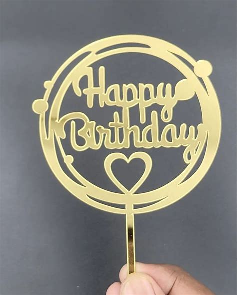 Golden Acrylic Happy Birthday Cake Topper At Rs Piece In Mumbai Id