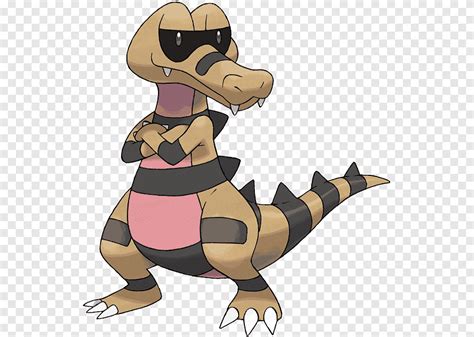 Brownpink And Black Crocodile Illustration Krokorok Pokemon Games