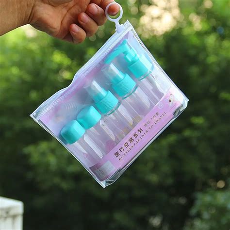 7Pcs Set Portable Flight Travel Size Bottle Pack Liquid Containers