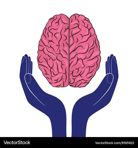 Mental Health Sign Human Brain As Concept Vector Image