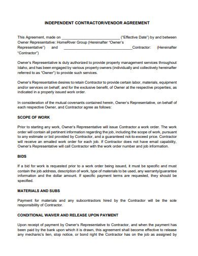 Vendor Non Compete Agreement Examples Format Pdf