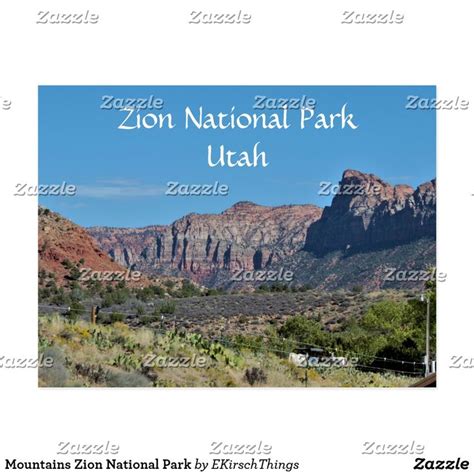 Mountains Zion National Park Postcard Zazzle Postcard Zion