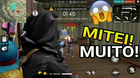 MITEI MUITO JOGANDO FREE FIRE VIREI MITO FREE FIRE YouTube