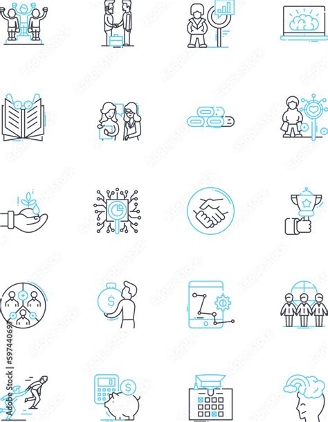 Metrics And Tables Linear Icons Set Analytics Metrics Data Table