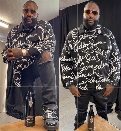 Rick Ross Wearing A Black Dolce And Gabbana Logo Outfit And Sneakers Inc