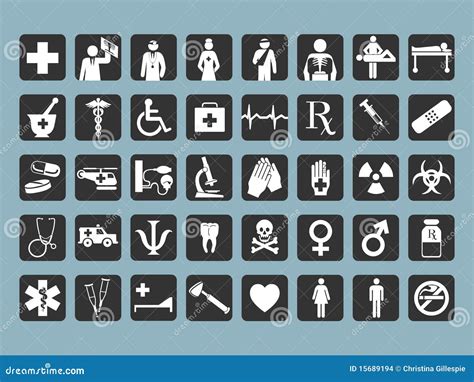 40 Medische Pictogrammen Vector Illustratie Illustration Of