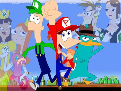 I Am A Major Phineas And Ferb Fan And We Love Mario Too So This Is