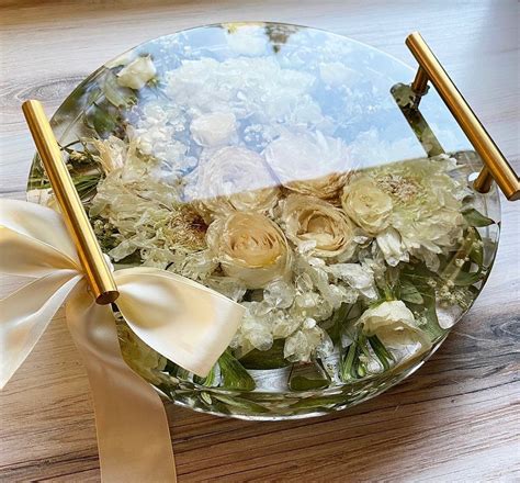 Bouquet Preservation Inch Round Resin Custom Bridal Bouquet Tray