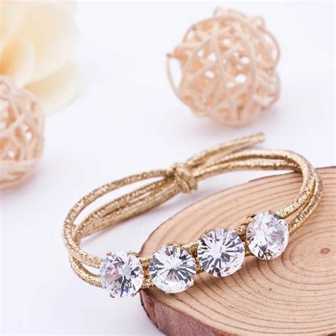 Einfache Grund Flash Kristall Strass Stirnb Nder Elastische Haar Bands