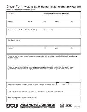 Fillable Online Dcu The Application In Pdf Format Dcu Fax Email