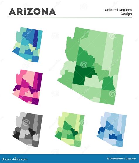 Arizona Map Collection Stock Vector Illustration Of Journey 268069059