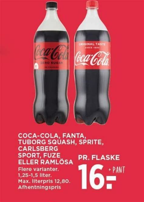 COCA COLA FANTA TUBORG SQUASH SPRITE CARLSBERG SPORT FUZE ELLER