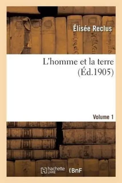 L Homme Et La Terre Volume By Elis E Reclus French Paperback Book