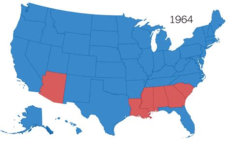 50 Years Of Electoral College Maps How The U S Turned Red And Blue