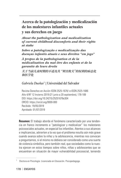 Pdf Acerca De La Patologizaci N Y Medicalizaci N De Los Malestares