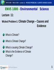 W2020 L11 Climate Change Causes Posted Pptx ENVS 1000 Winter 2020